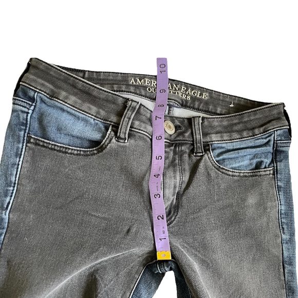 American Eagle two tone black and blue jeggings - Picture 10 of 12